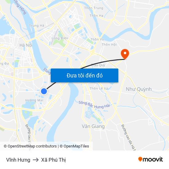 Vĩnh Hưng to Xã Phú Thị map