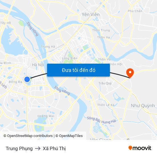 Trung Phụng to Xã Phú Thị map