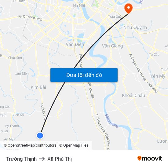 Trường Thịnh to Xã Phú Thị map