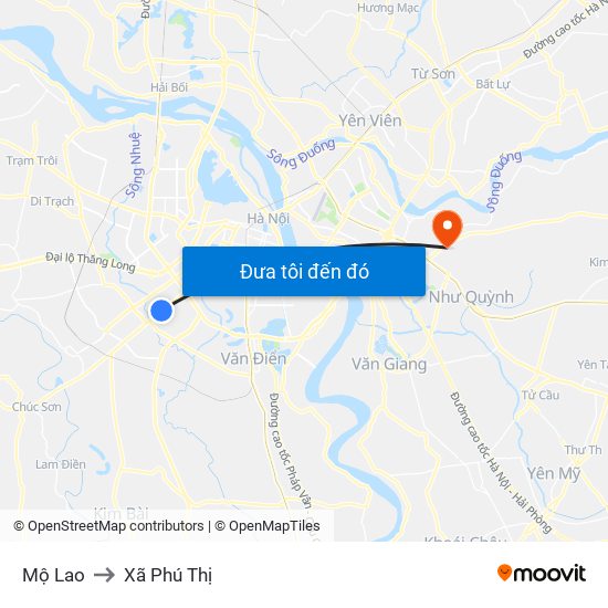Mộ Lao to Xã Phú Thị map