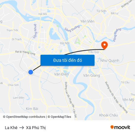 La Khê to Xã Phú Thị map