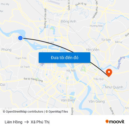 Liên Hồng to Xã Phú Thị map