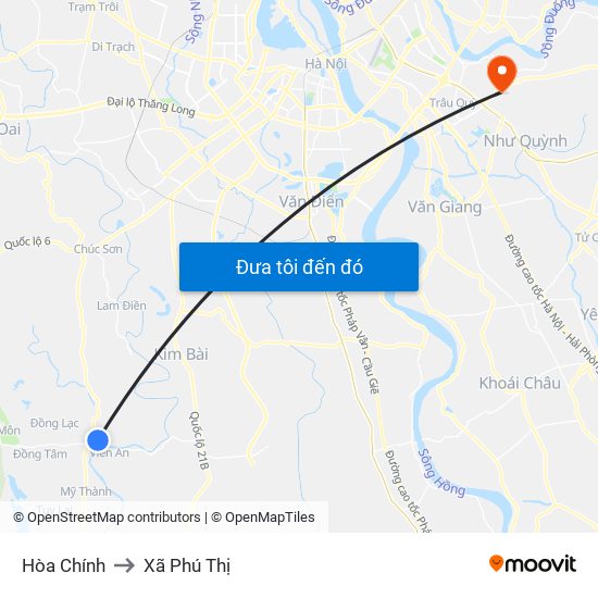 Hòa Chính to Xã Phú Thị map