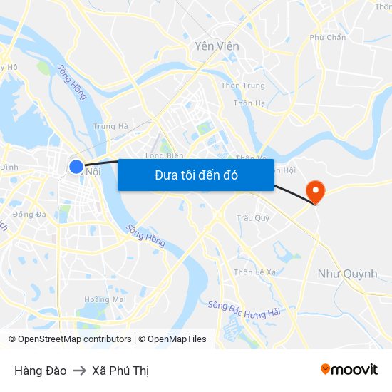 Hàng Đào to Xã Phú Thị map