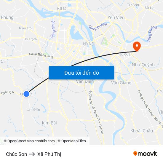 Chúc Sơn to Xã Phú Thị map