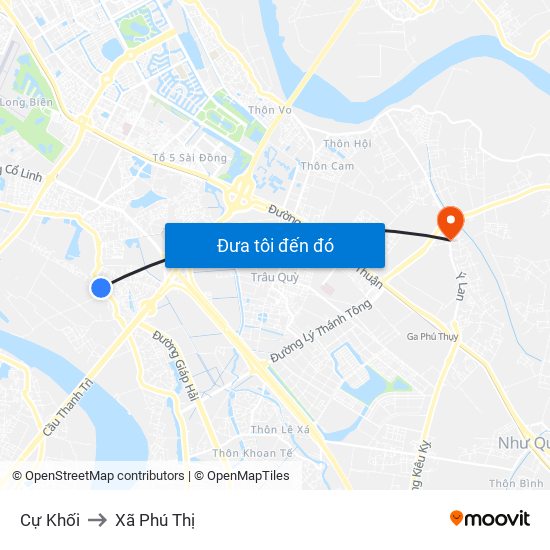 Cự Khối to Xã Phú Thị map