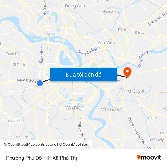 Phường Phú Đô to Xã Phú Thị map