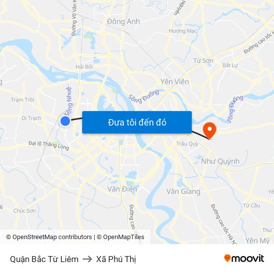 Quận Bắc Từ Liêm to Xã Phú Thị map