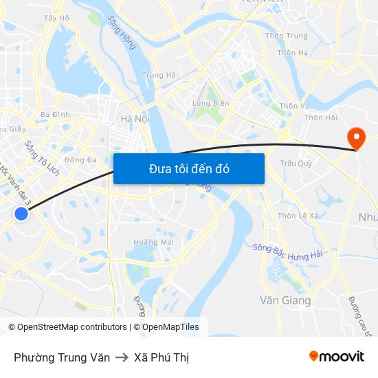 Phường Trung Văn to Xã Phú Thị map