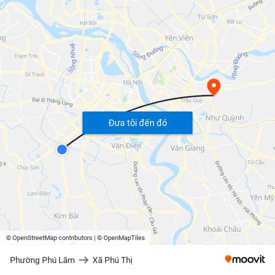 Phường Phú Lãm to Xã Phú Thị map