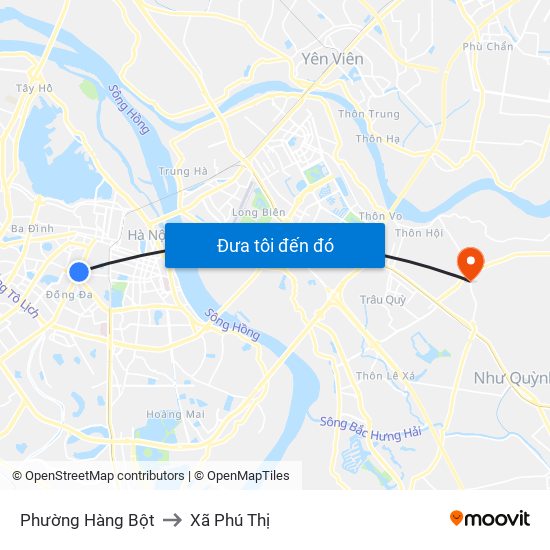 Phường Hàng Bột to Xã Phú Thị map