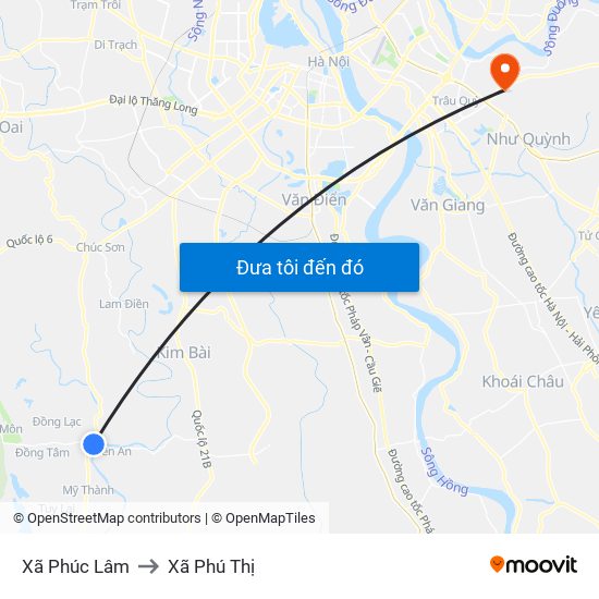 Xã Phúc Lâm to Xã Phú Thị map