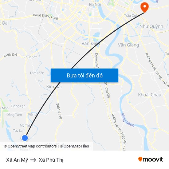 Xã An Mỹ to Xã Phú Thị map
