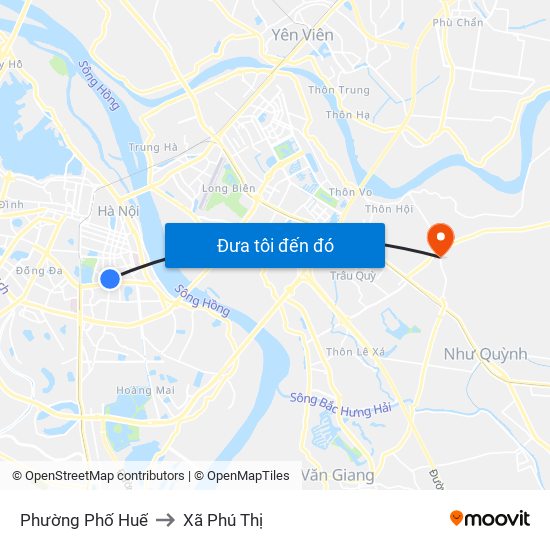 Phường Phố Huế to Xã Phú Thị map