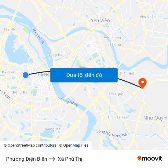 Phường Điện Biên to Xã Phú Thị map