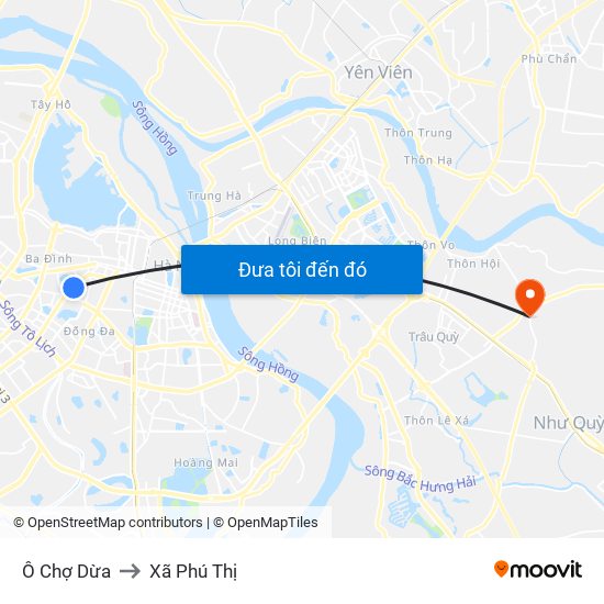 Ô Chợ Dừa to Xã Phú Thị map