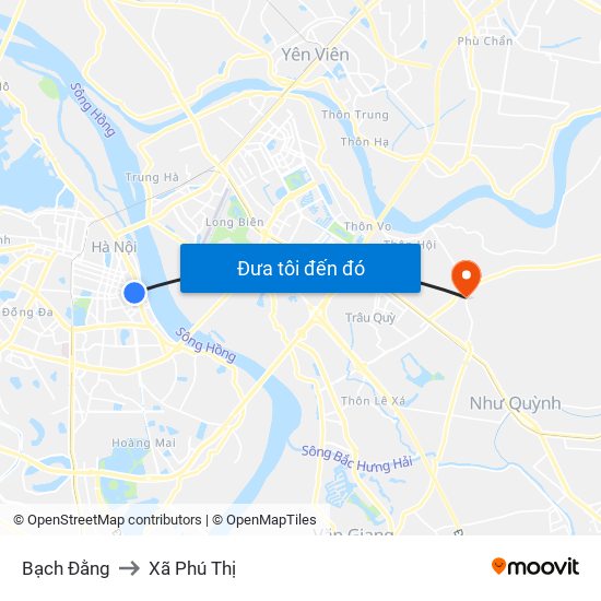 Bạch Đằng to Xã Phú Thị map