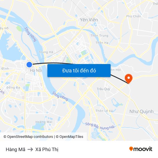 Hàng Mã to Xã Phú Thị map