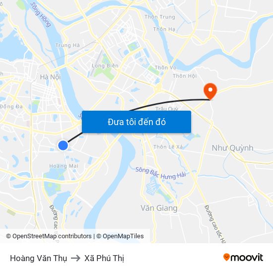 Hoàng Văn Thụ to Xã Phú Thị map