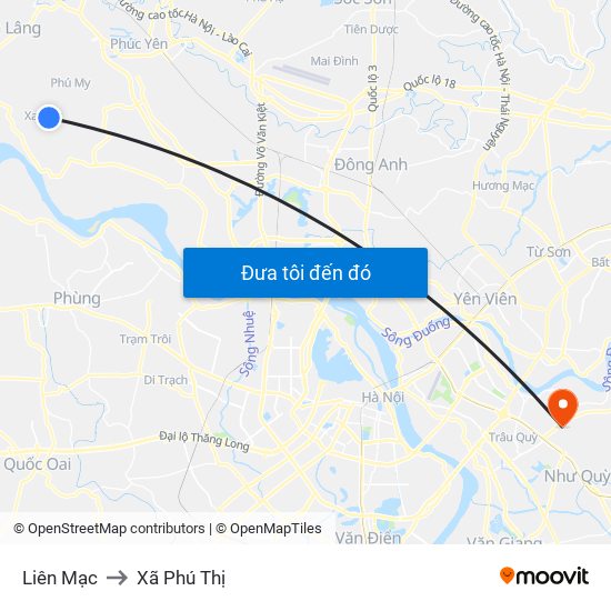 Liên Mạc to Xã Phú Thị map