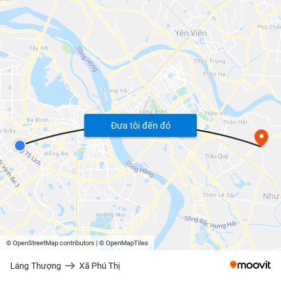 Láng Thượng to Xã Phú Thị map