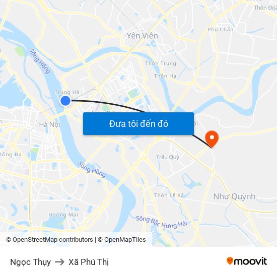 Ngọc Thụy to Xã Phú Thị map