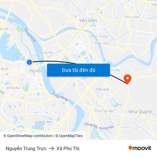 Nguyễn Trung Trực to Xã Phú Thị map