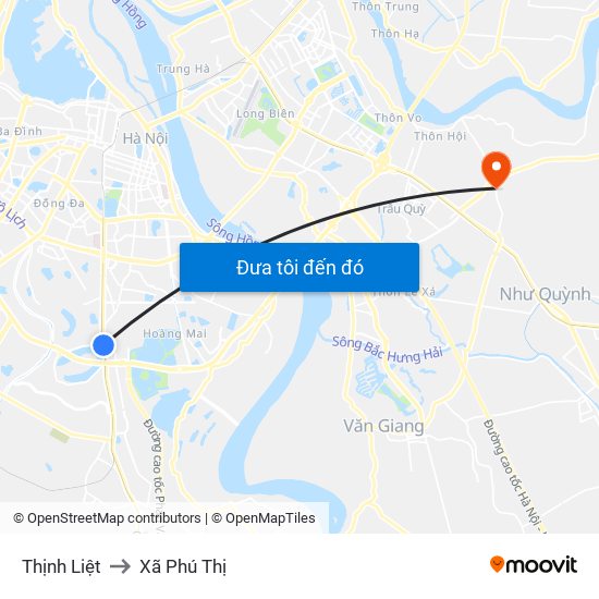 Thịnh Liệt to Xã Phú Thị map