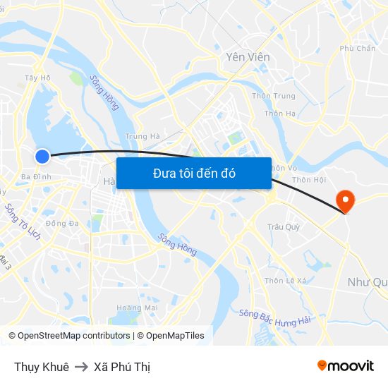 Thụy Khuê to Xã Phú Thị map