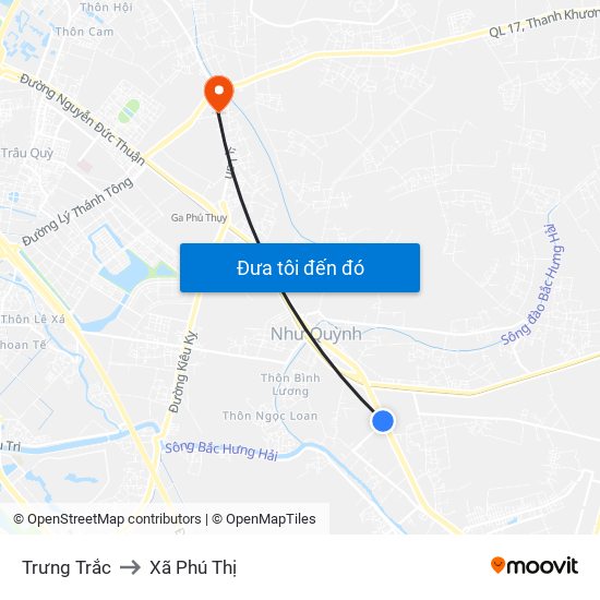 Trưng Trắc to Xã Phú Thị map