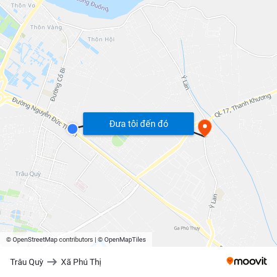Trâu Quỳ to Xã Phú Thị map