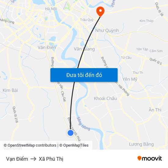 Vạn Điểm to Xã Phú Thị map