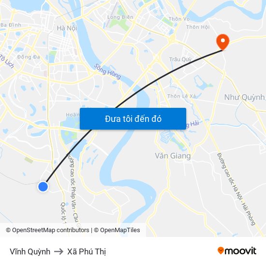Vĩnh Quỳnh to Xã Phú Thị map
