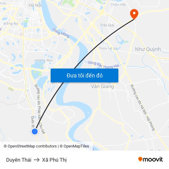Duyên Thái to Xã Phú Thị map