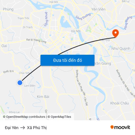 Đại Yên to Xã Phú Thị map