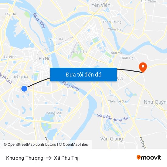 Khương Thượng to Xã Phú Thị map