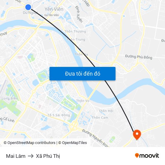 Mai Lâm to Xã Phú Thị map