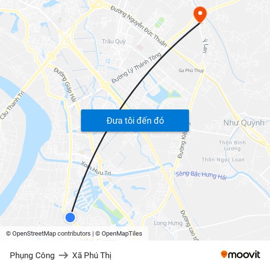 Phụng Công to Xã Phú Thị map