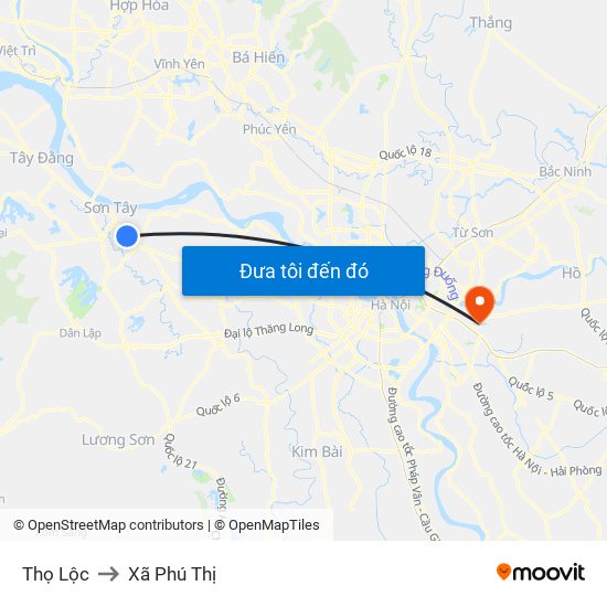 Thọ Lộc to Xã Phú Thị map