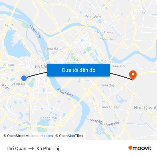 Thổ Quan to Xã Phú Thị map