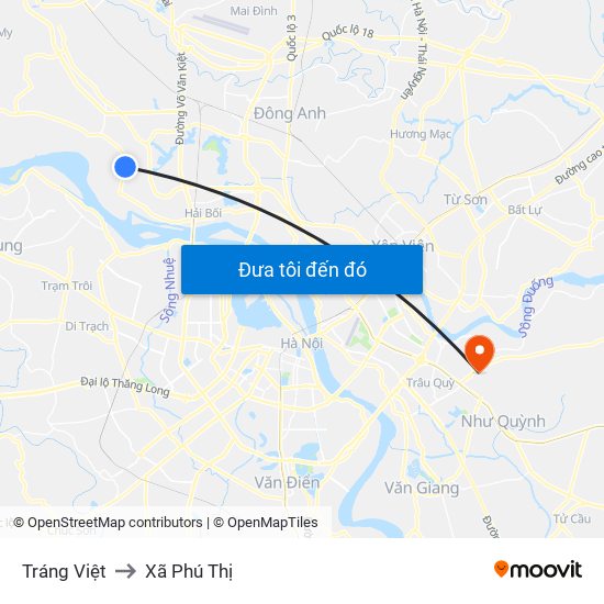 Tráng Việt to Xã Phú Thị map