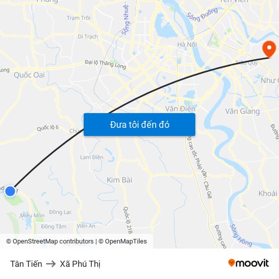 Tân Tiến to Xã Phú Thị map