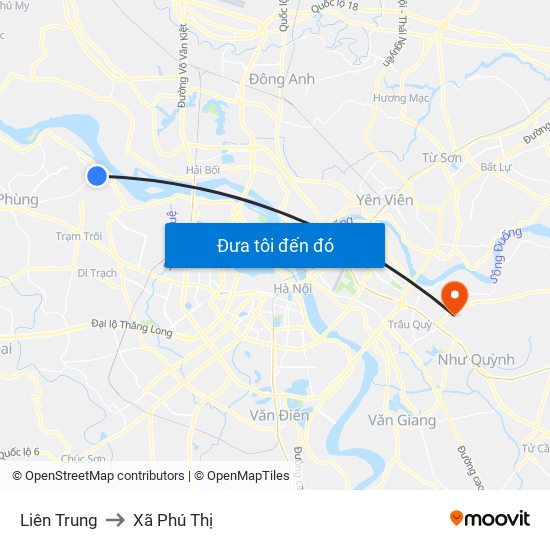 Liên Trung to Xã Phú Thị map