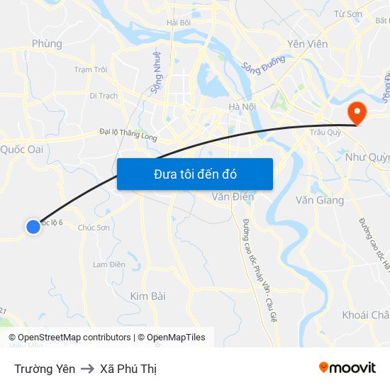 Trường Yên to Xã Phú Thị map