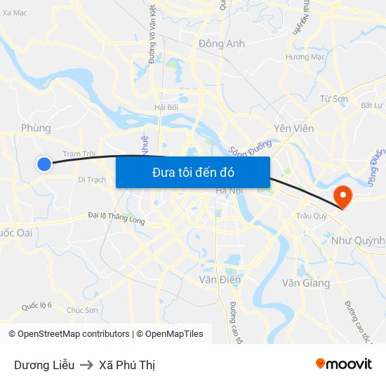 Dương Liễu to Xã Phú Thị map