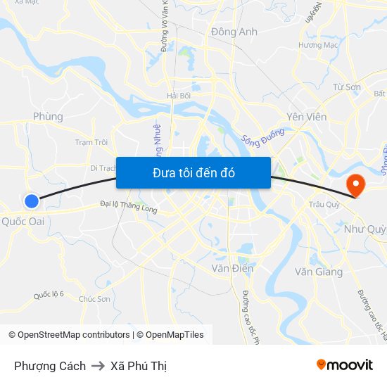 Phượng Cách to Xã Phú Thị map