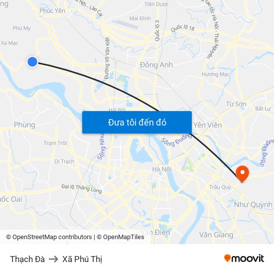Thạch Đà to Xã Phú Thị map