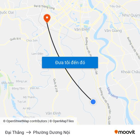 Đại Thắng to Phường Dương Nội map