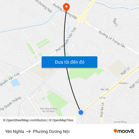 Yên Nghĩa to Phường Dương Nội map