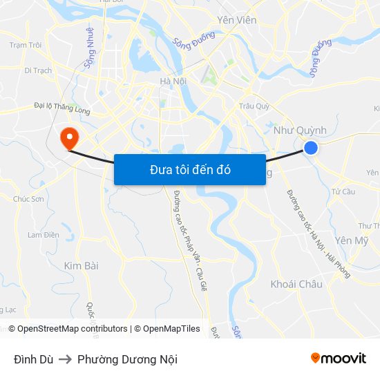 Đình Dù to Phường Dương Nội map